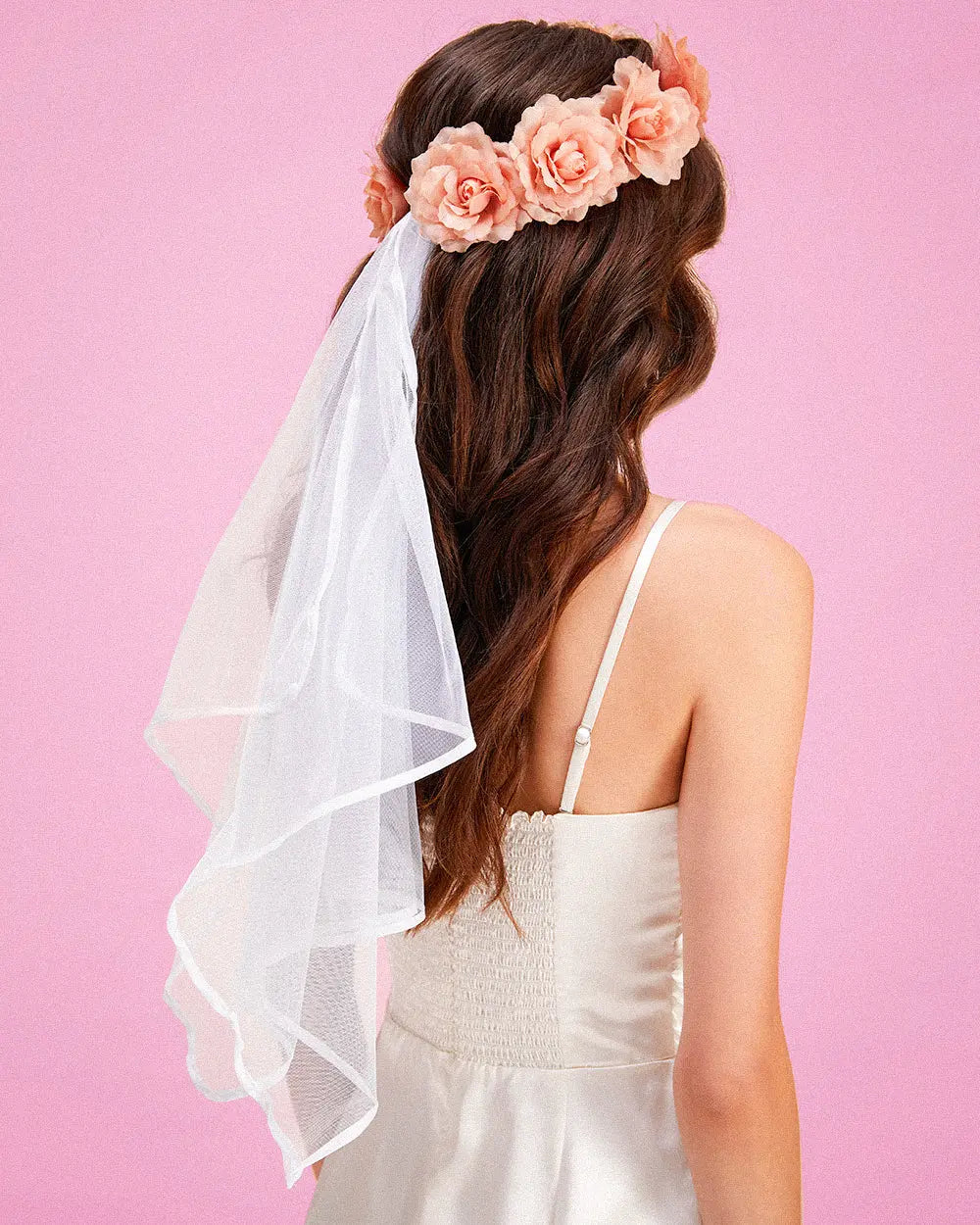 Head in the Clouds - rose gold flower veil xo, Fetti