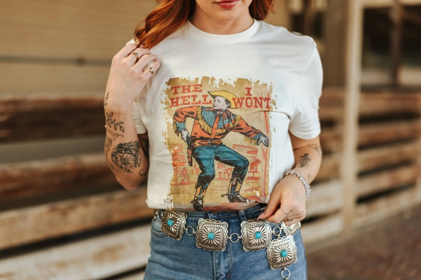Hell I Won't Vintage Cowboy Graphic Tee Wild Junkie