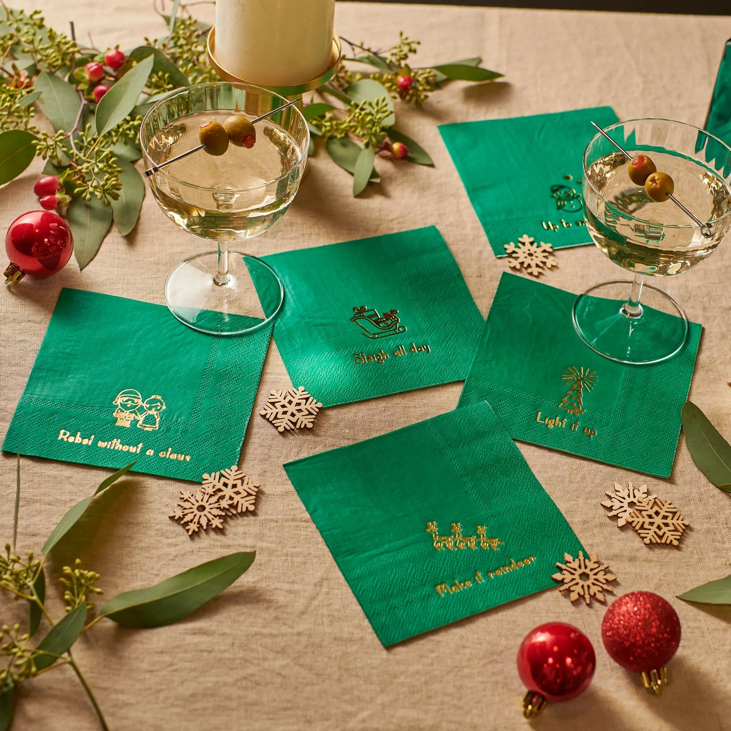 Holiday Cheer Cocktail Napkins (25 per pack) Coterie