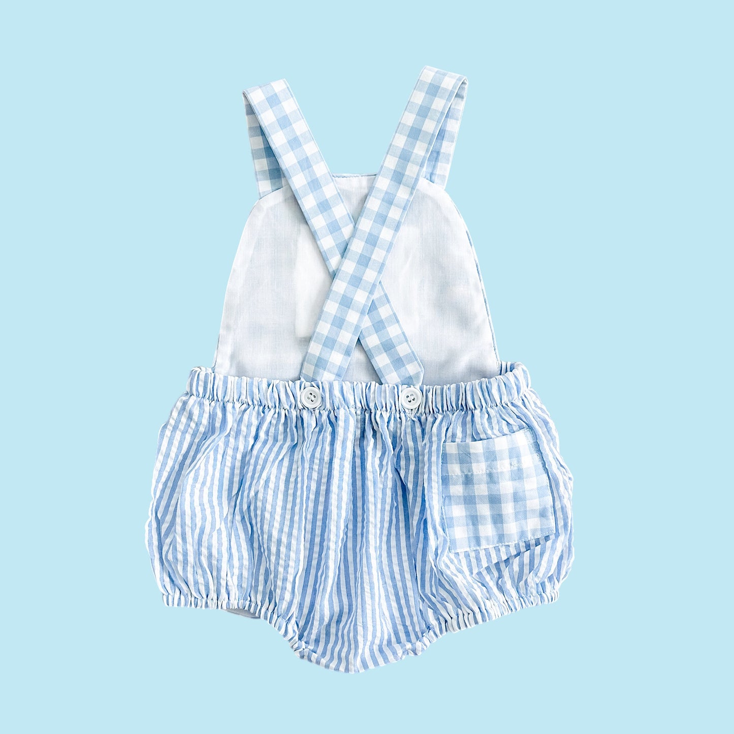 Smocked Blue First Birthday Bubble - Latchkey