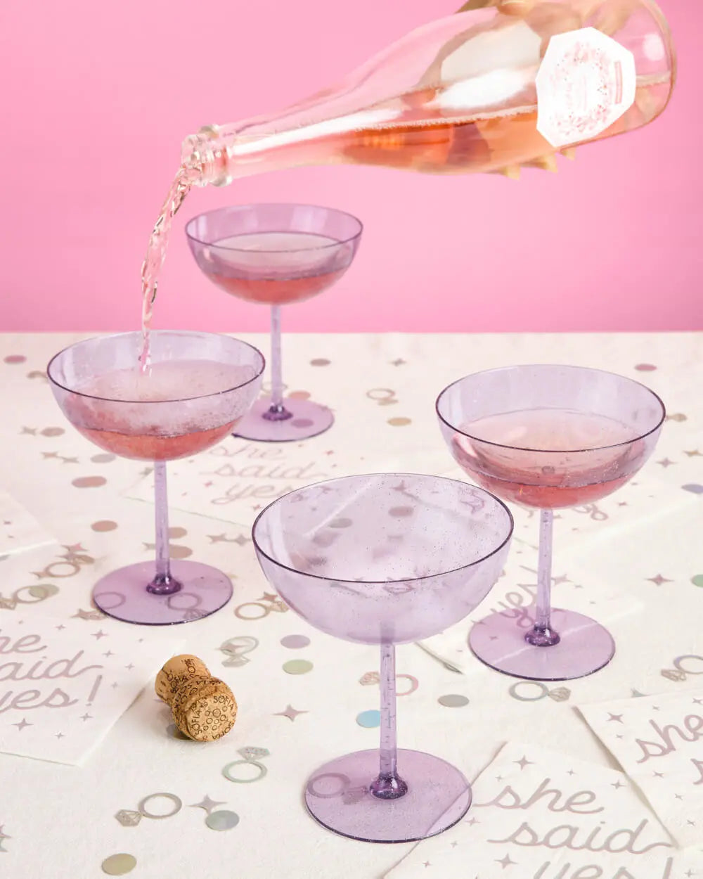 It's Disco, Baby! Coupe Set - 4 plastic glasses xo, Fetti