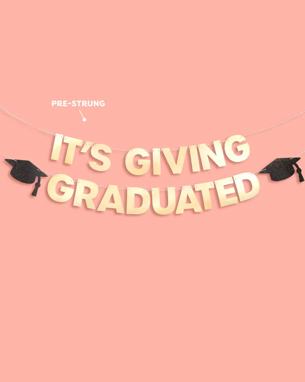It's Giving Graduated Banner - gold foil banner xo, Fetti