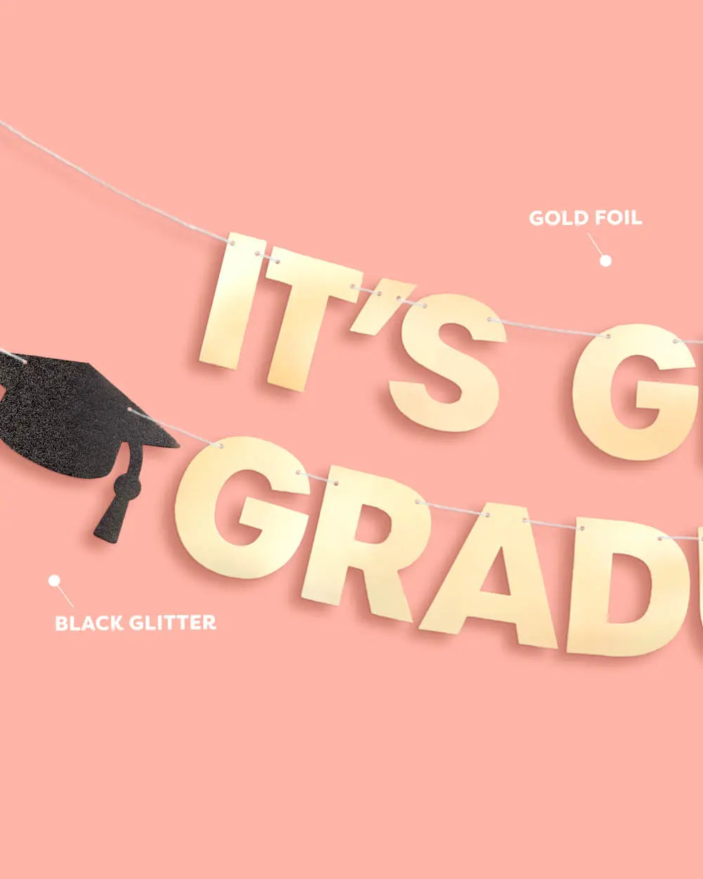 It's Giving Graduated Banner - gold foil banner xo, Fetti
