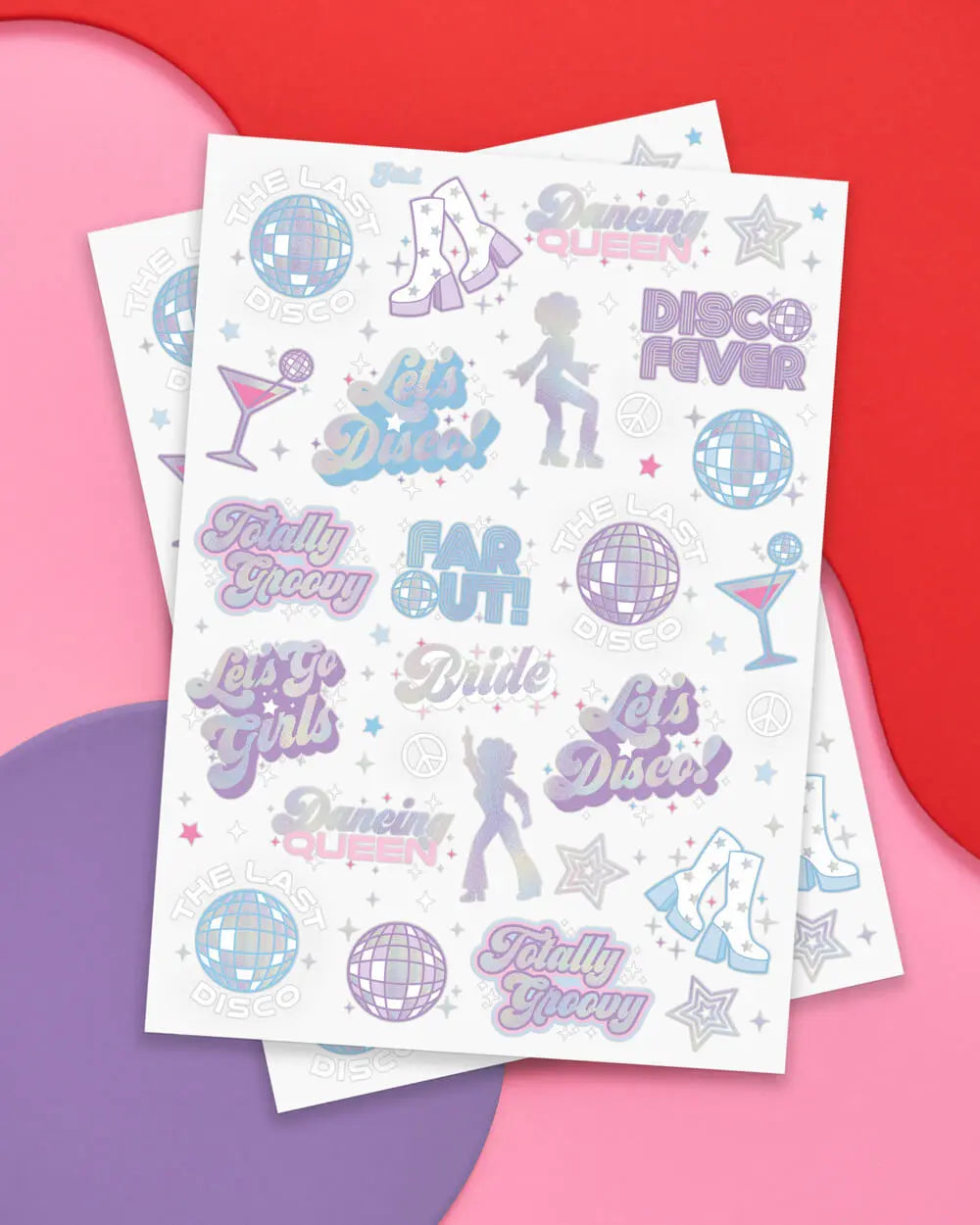 Last Disco Tats - 48 foil temporary tattoos xo, Fetti