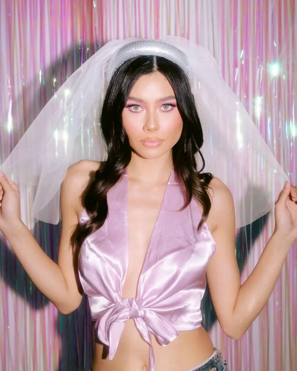 Last Disco Veil - headband w/ removable veil xo, Fetti
