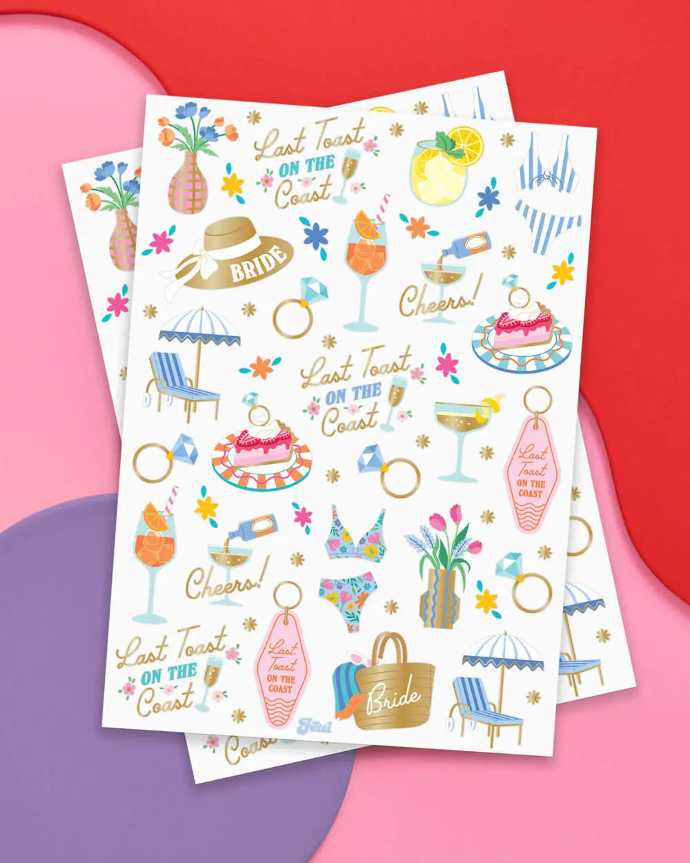 Last Toast Tats - 50 foil temporary tattoos xo, Fetti