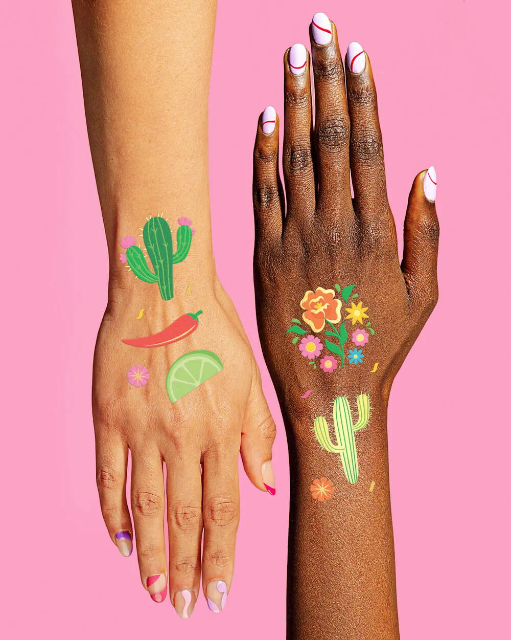 Let’s Fiesta Tats - 52 metallic temporary tattoos xo, Fetti