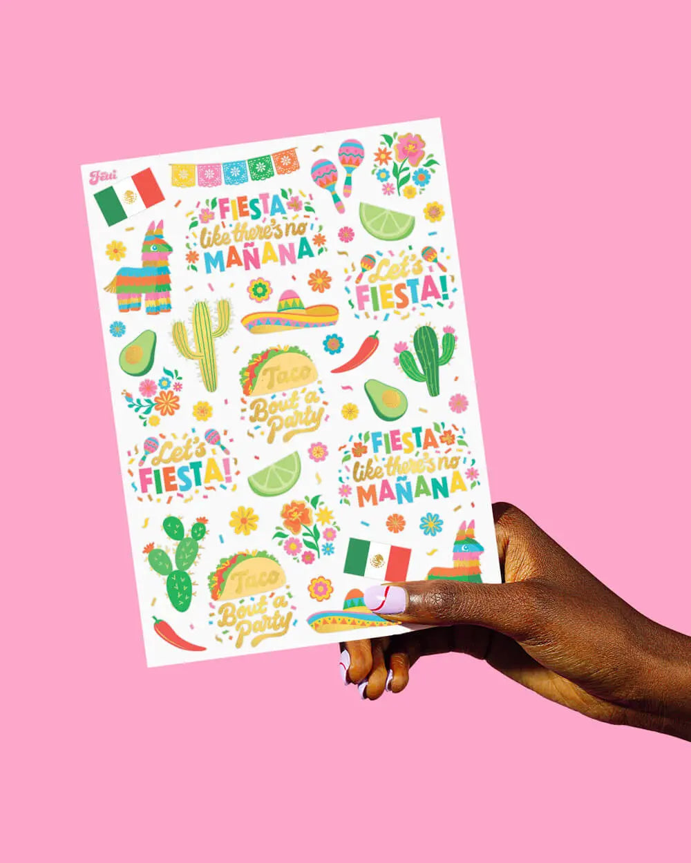 Let’s Fiesta Tats - 52 metallic temporary tattoos xo, Fetti