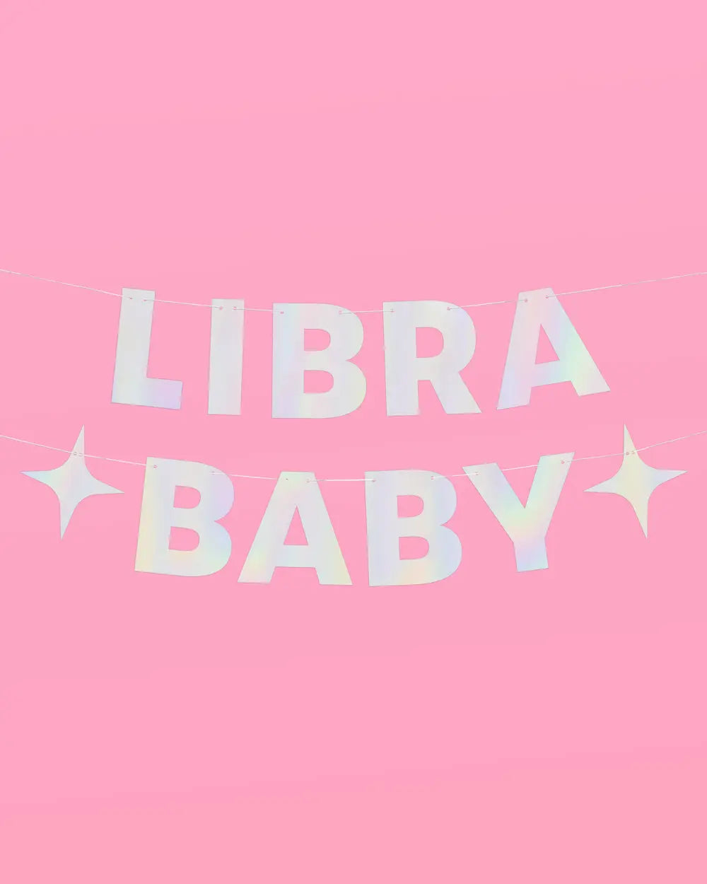 Libra Baby Banner - iridescent foil banner xo, Fetti