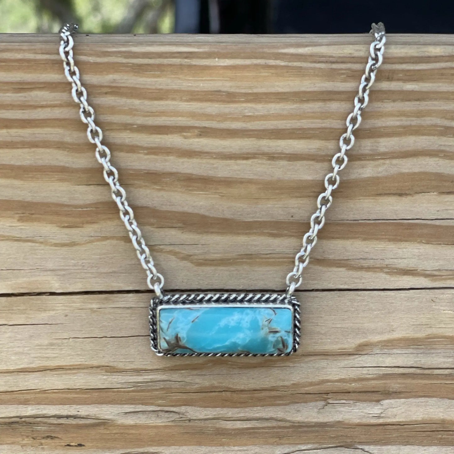 Marbled Turquoise Bar Necklace Wild Junkie
