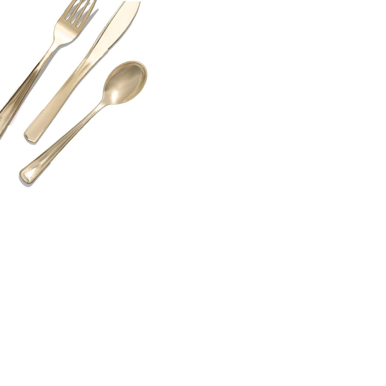 Metallic Gold Cutlery (30 per pack) Coterie