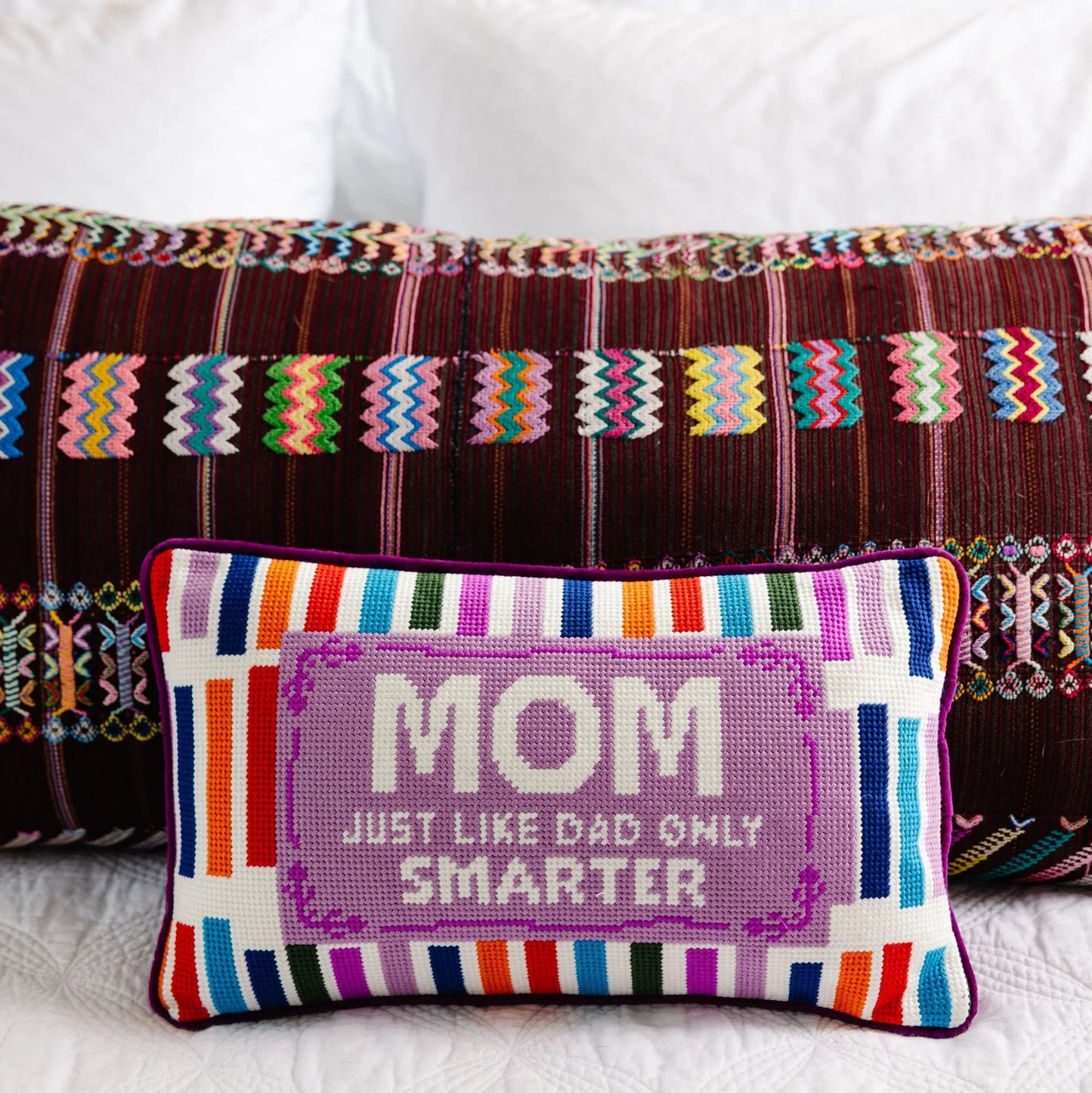 Mom Rules Needlepoint Pillow Furbish Studio