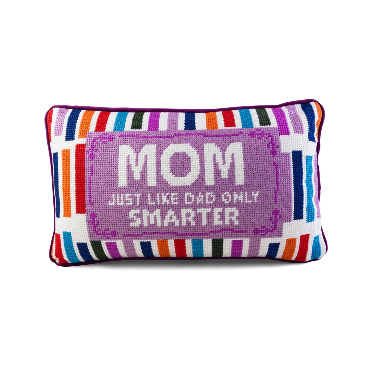 Mom Rules Needlepoint Pillow Furbish Studio