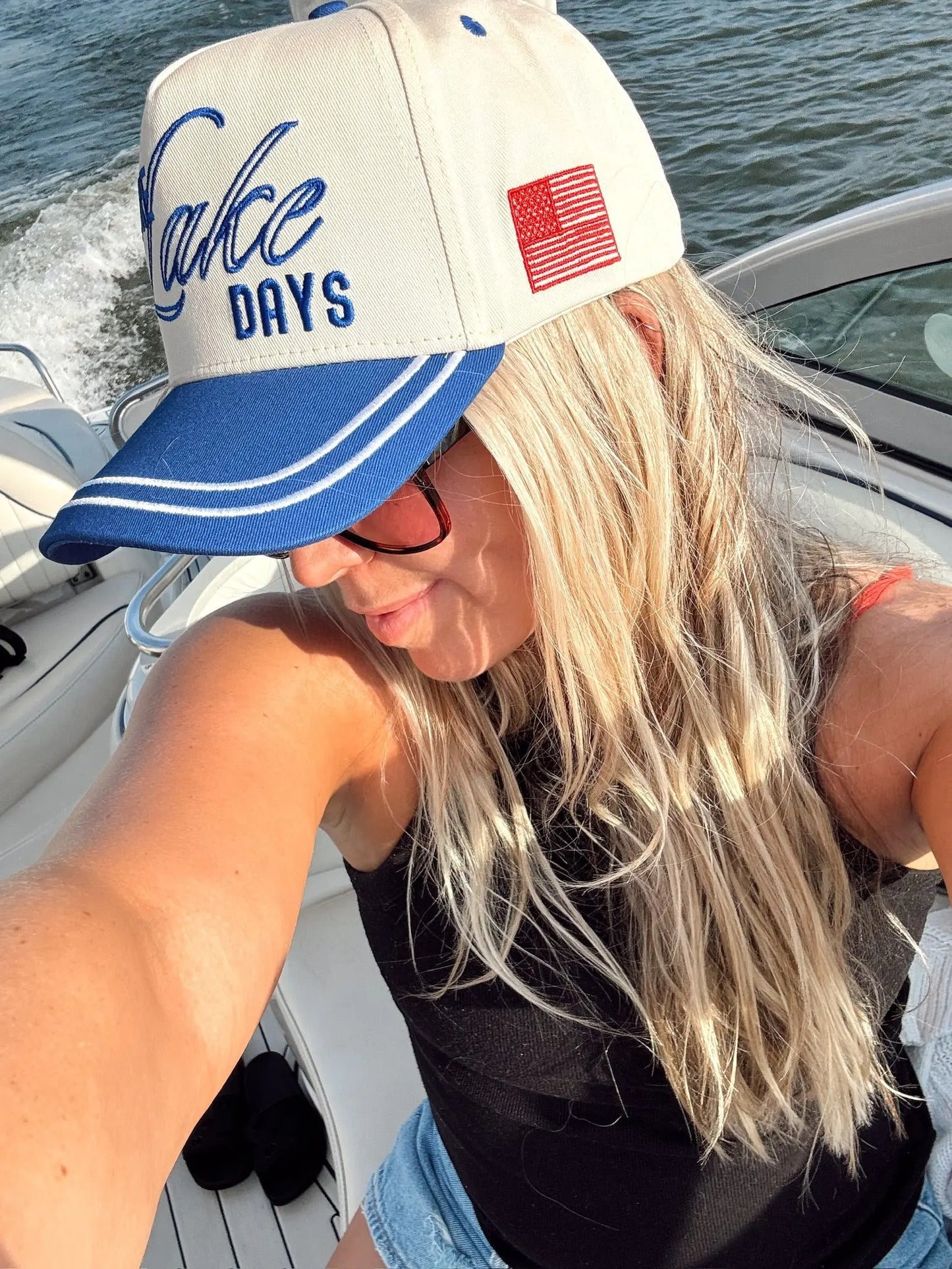 More Lake Days - Royal Blue Vintage Trucker Hat KenzKustomz