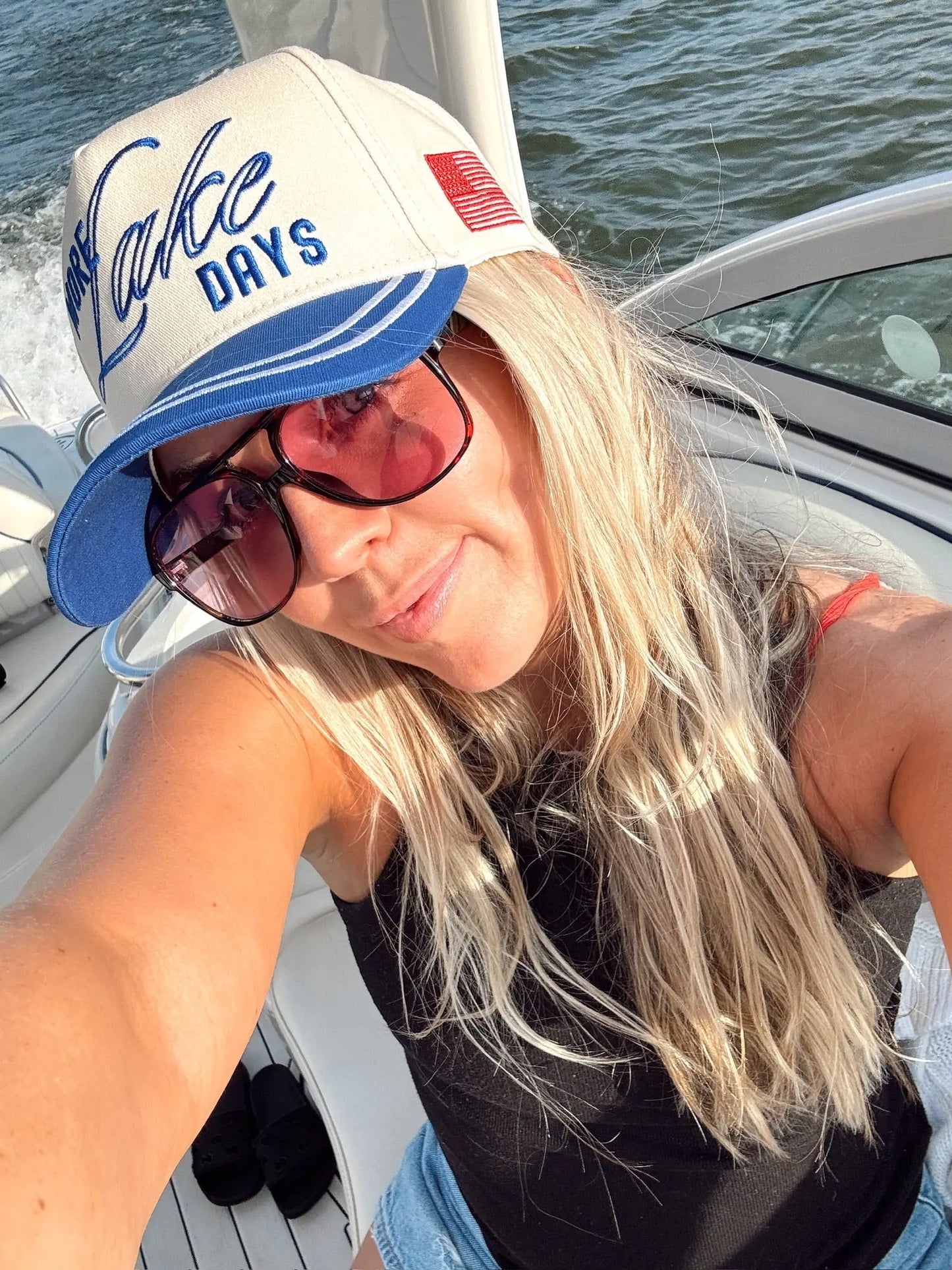 More Lake Days - Royal Blue Vintage Trucker Hat KenzKustomz