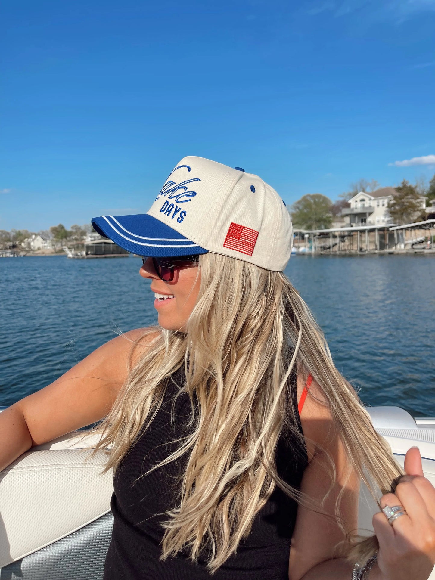 More Lake Days - Royal Blue Vintage Trucker Hat KenzKustomz