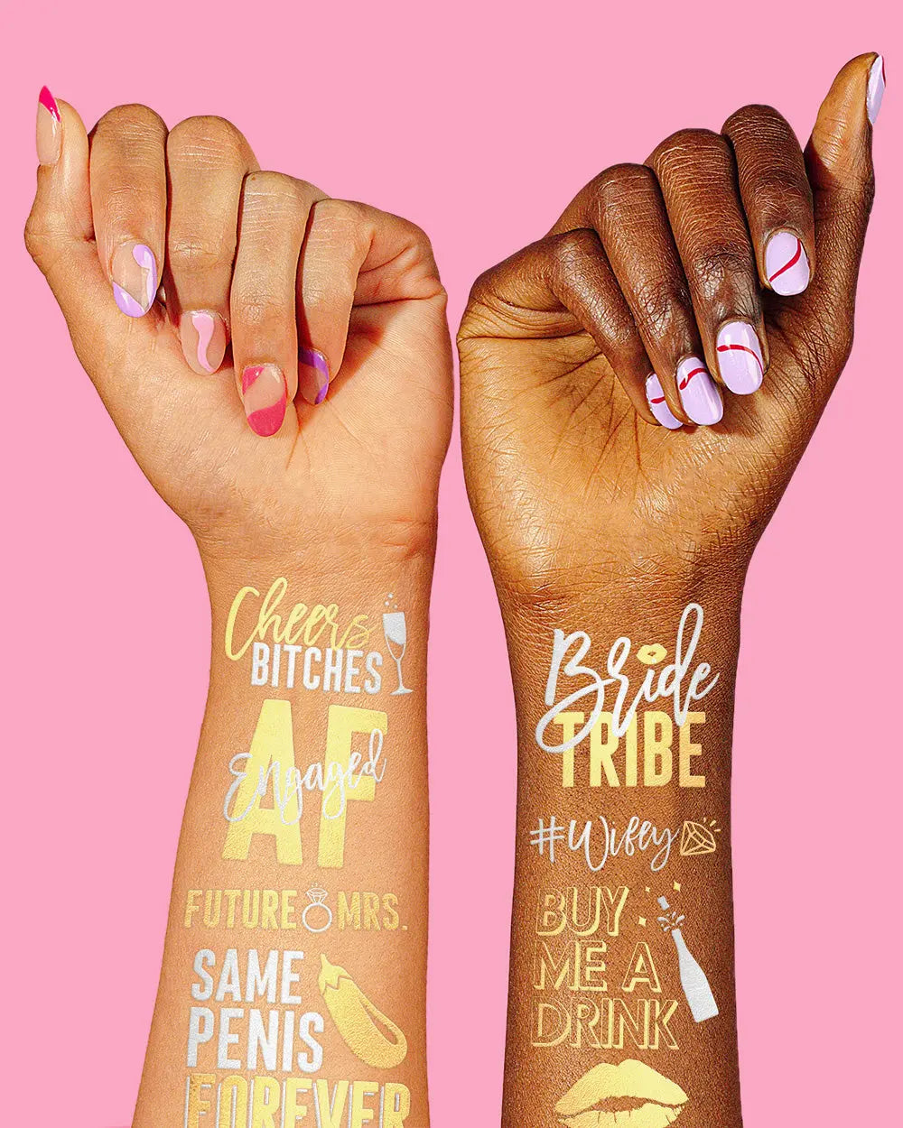 Naughty Tats - 32 foil temporary tattoos xo, Fetti