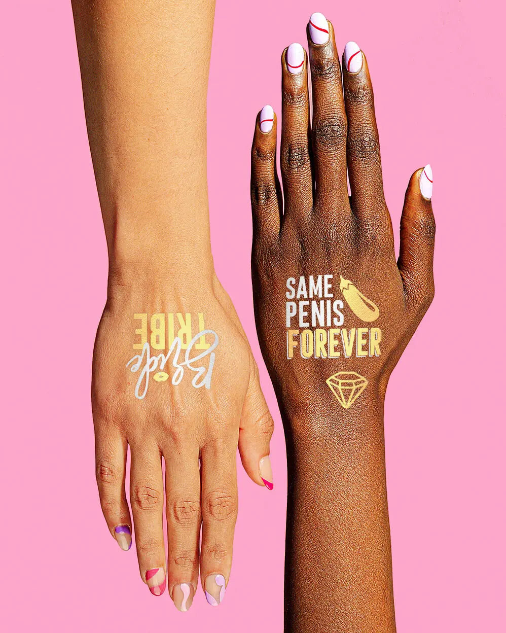 Naughty Tats - 32 foil temporary tattoos xo, Fetti
