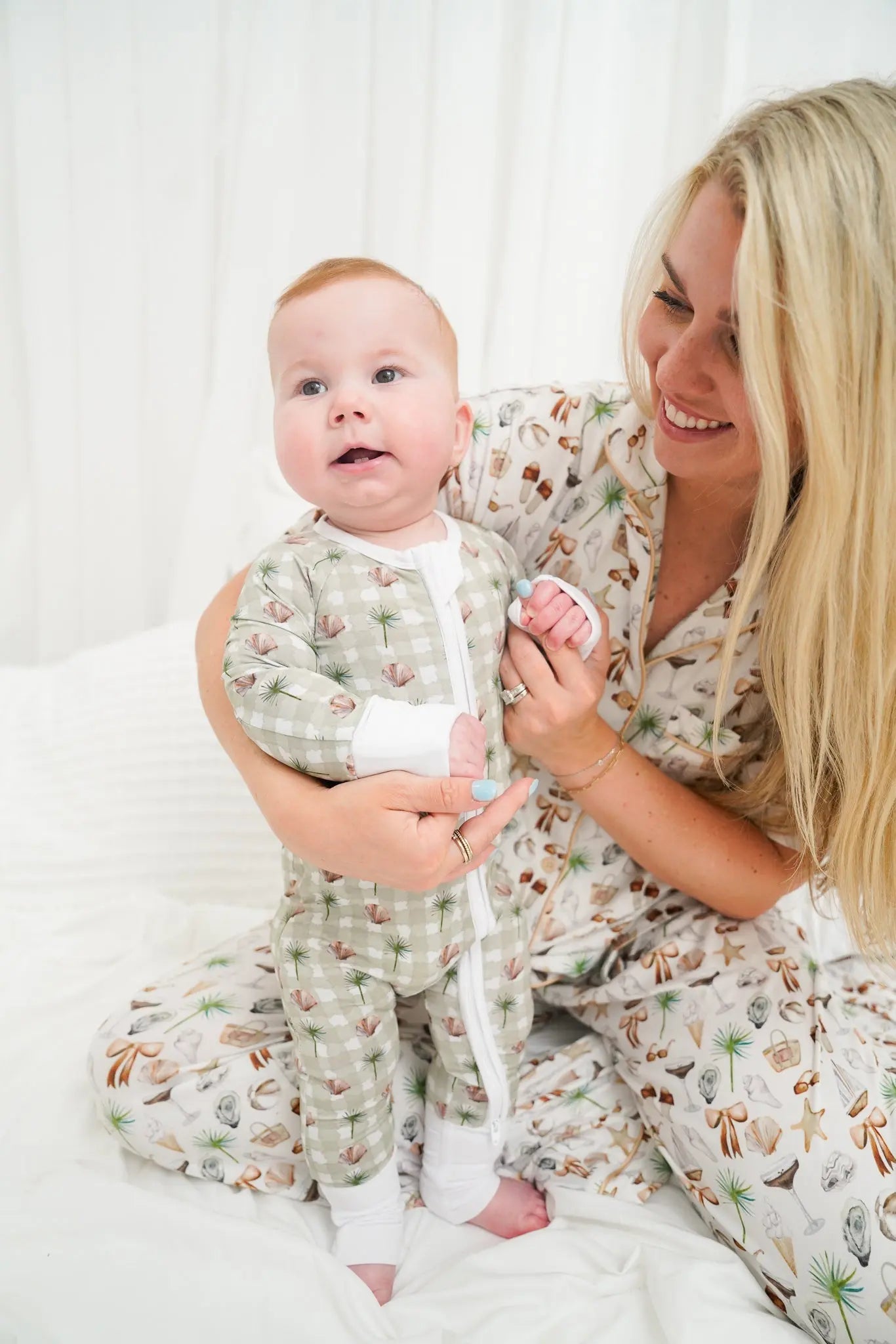 Neutral Coastal Cocktail - Short Sleeve + Pant Pajama Set KenzKustomz