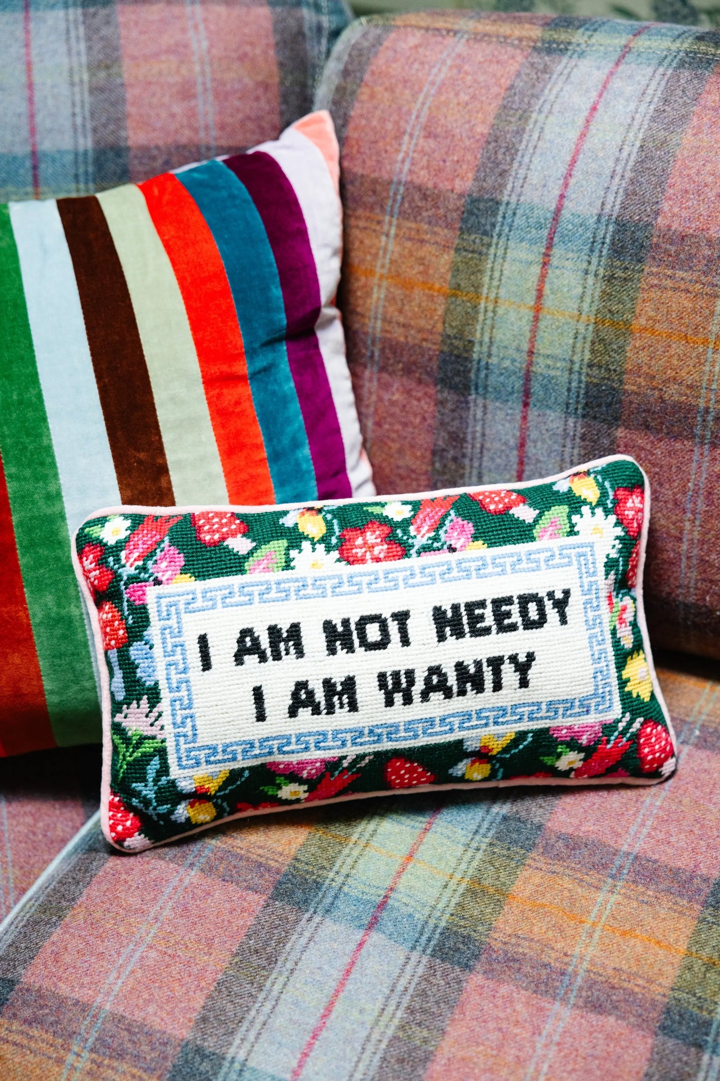 Not Needy Needlepoint Pillow Furbish Studio