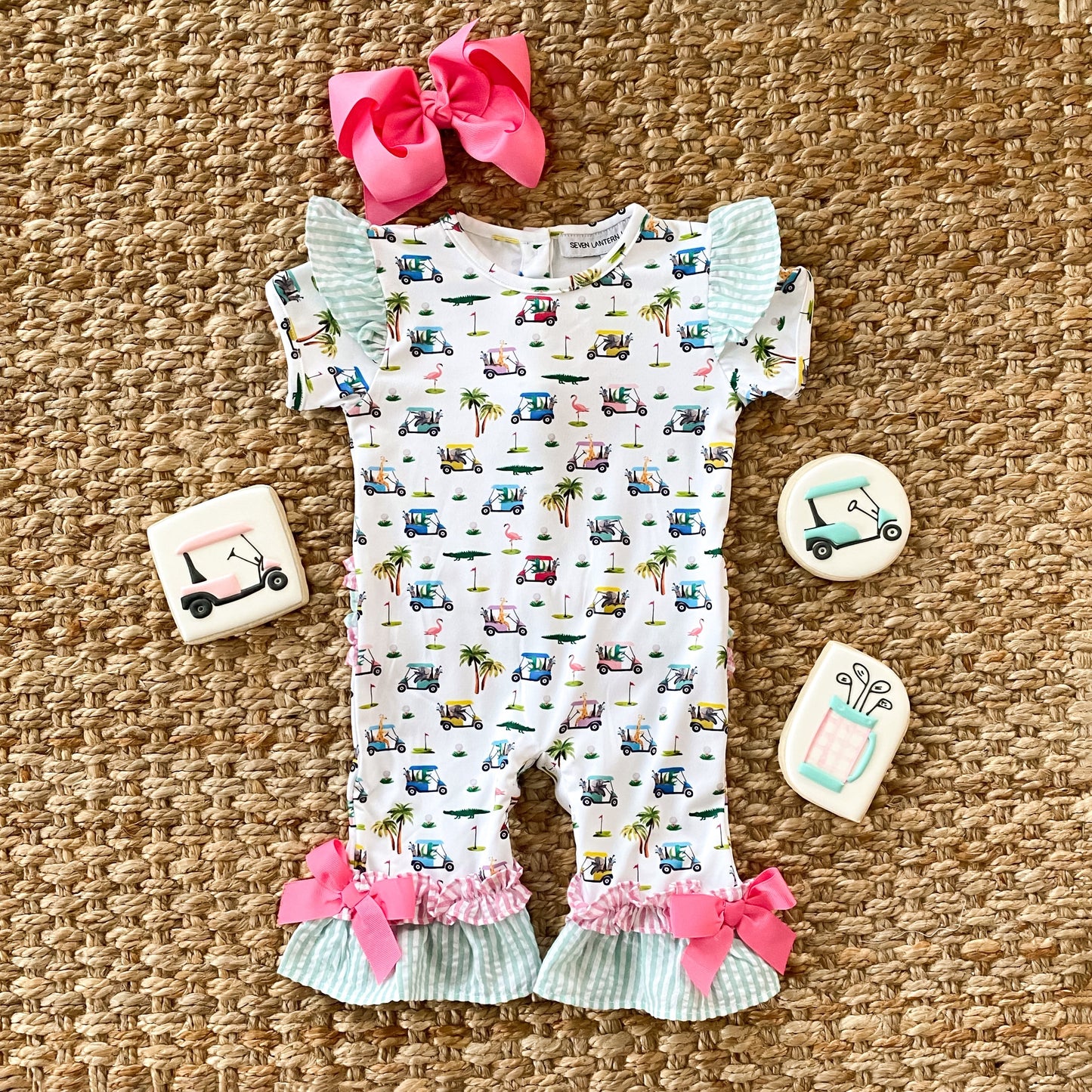 The Palms Girls Golf Romper - Latchkey
