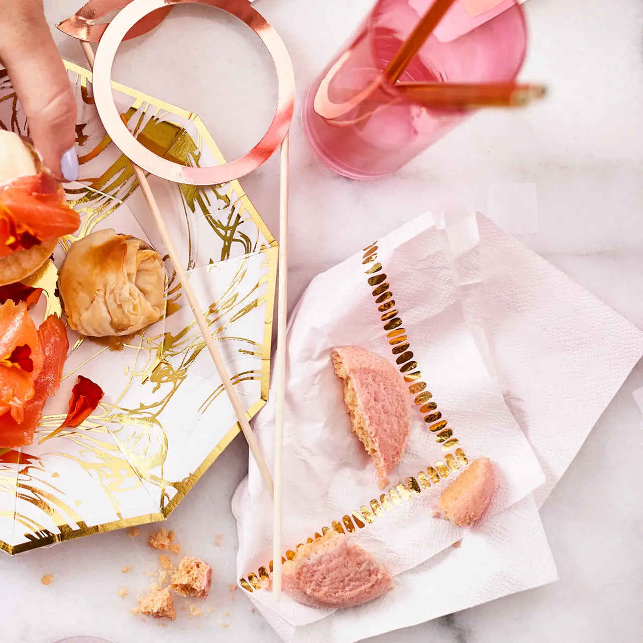 Pale Pink Brushstroke Cocktail Napkins (25 per pack) Coterie
