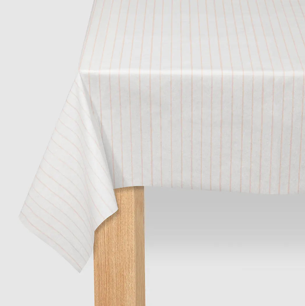 Pale Pink Pinstripe Tablecloth Coterie