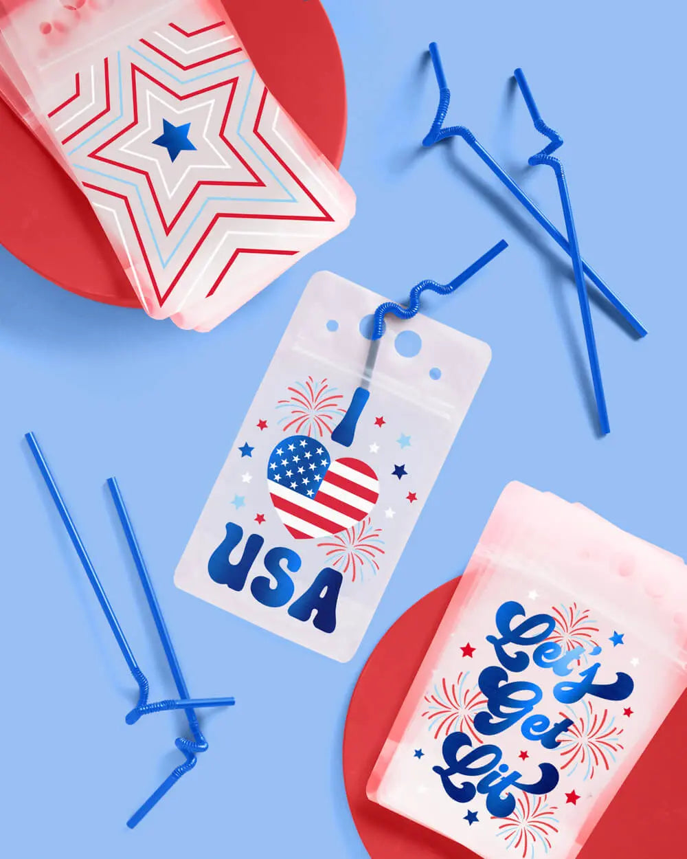 Party In The USA Sippers - 16 pouches + straws xo, Fetti