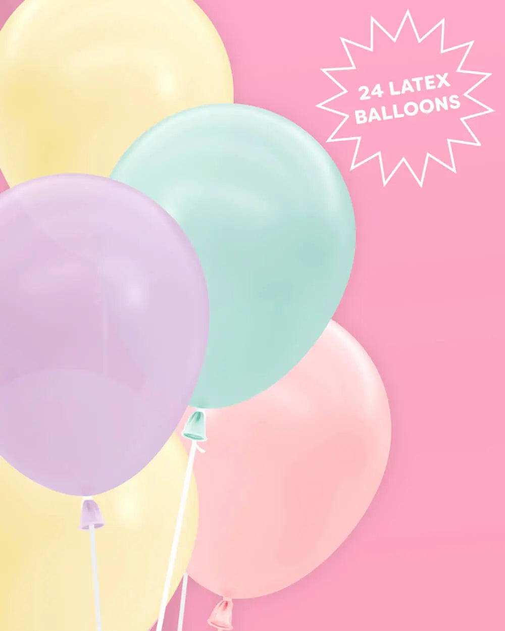 Pastel Balloon Pack - 24 matte balloons xo, Fetti