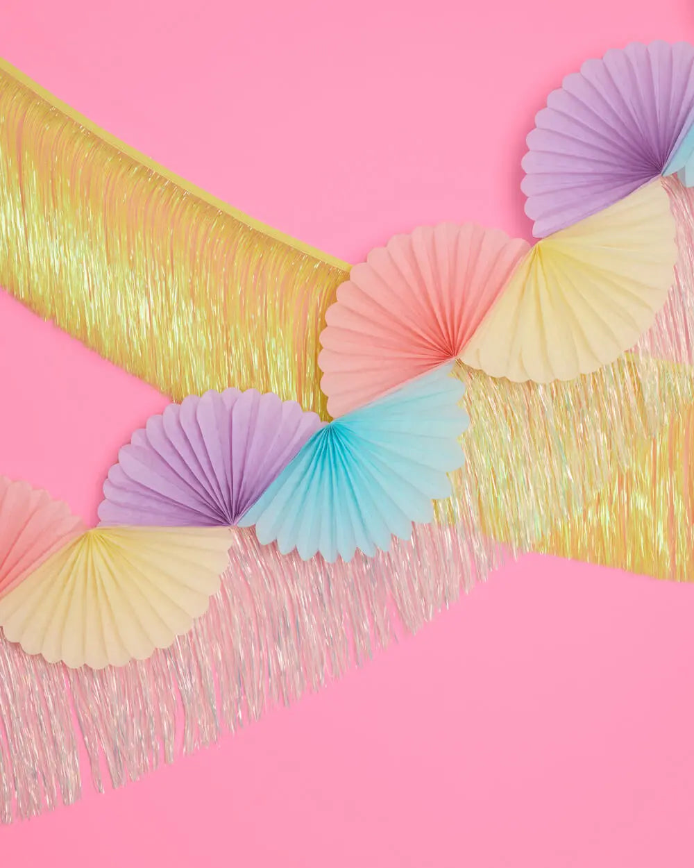 Pastel Party Garland - paper fan banner xo, Fetti