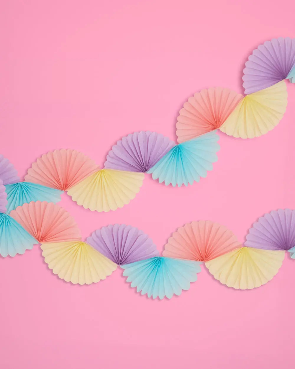 Pastel Party Garland - paper fan banner xo, Fetti