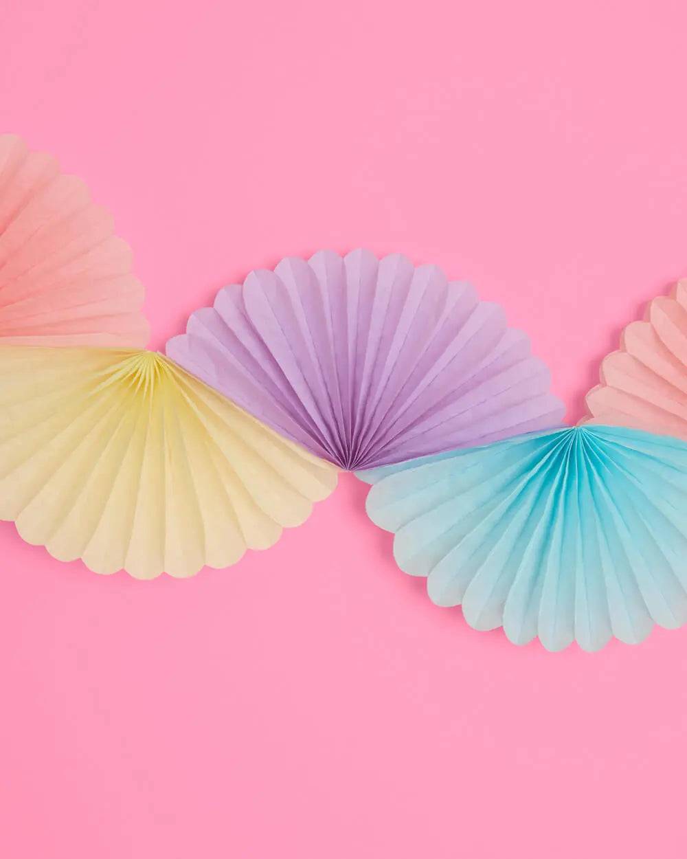 Pastel Party Garland - paper fan banner xo, Fetti