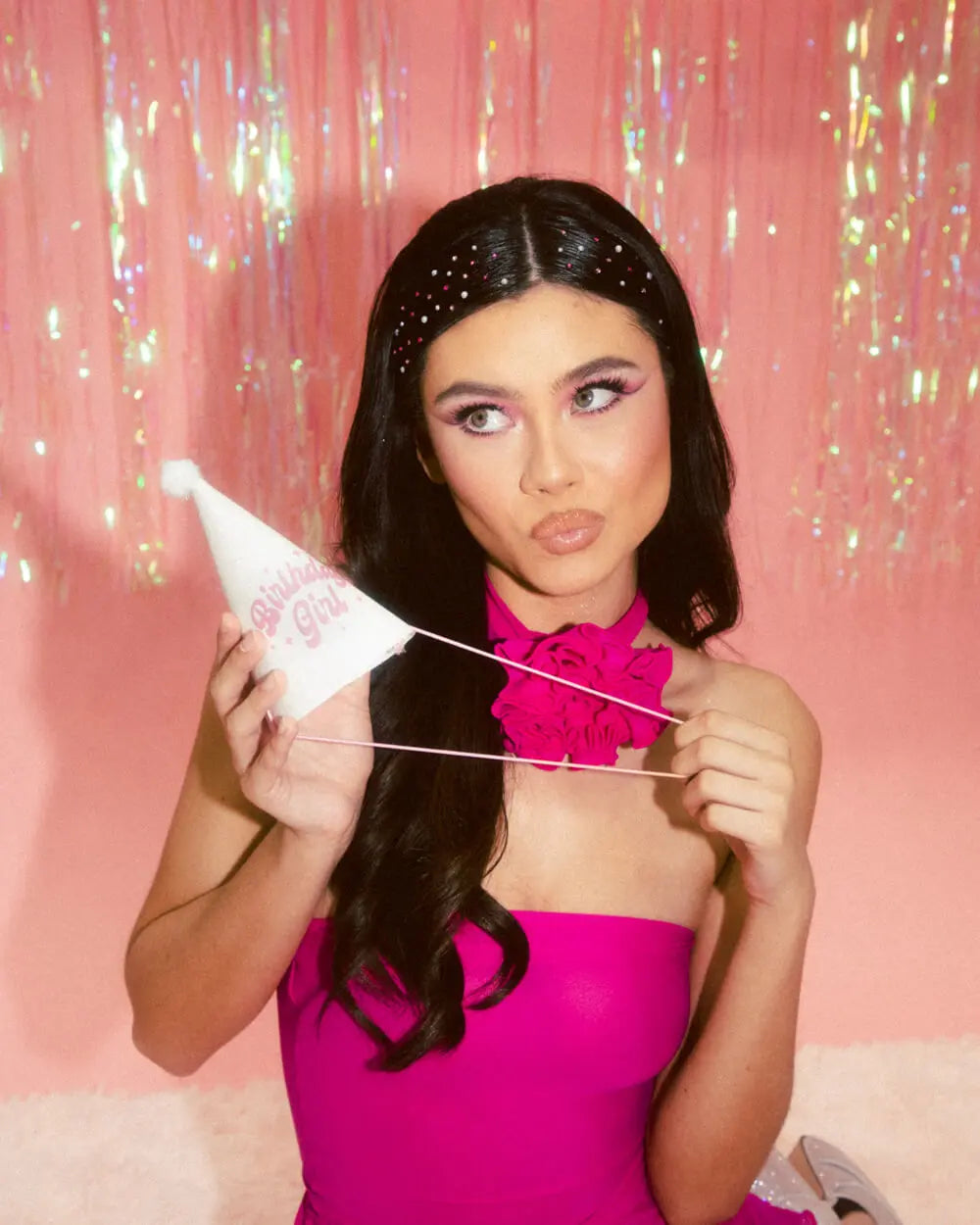 Pastel Party Hats - 13 glitter paper hats xo, Fetti
