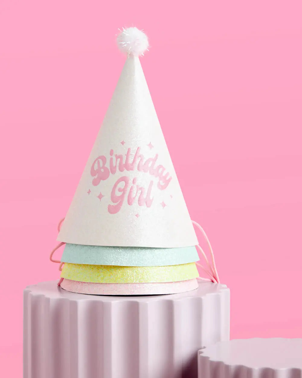 Pastel Party Hats - 13 glitter paper hats xo, Fetti