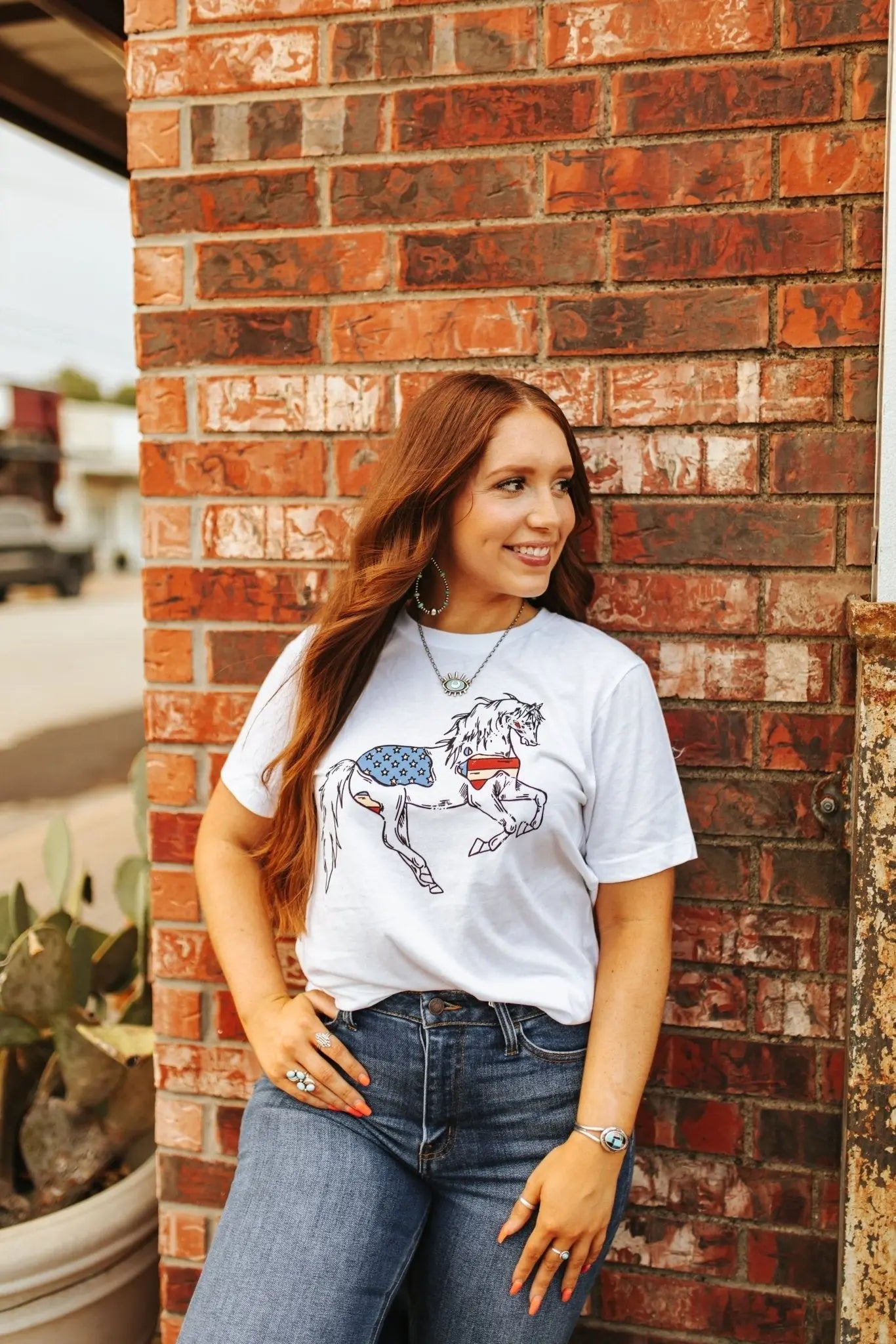Patriotic USA Horse Western Graphic Tee Wild Junkie