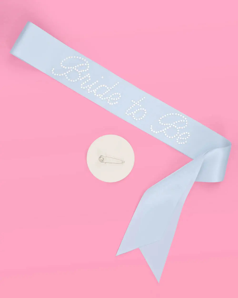 Pearl Blue Sash - blue silk + pearls xo, Fetti