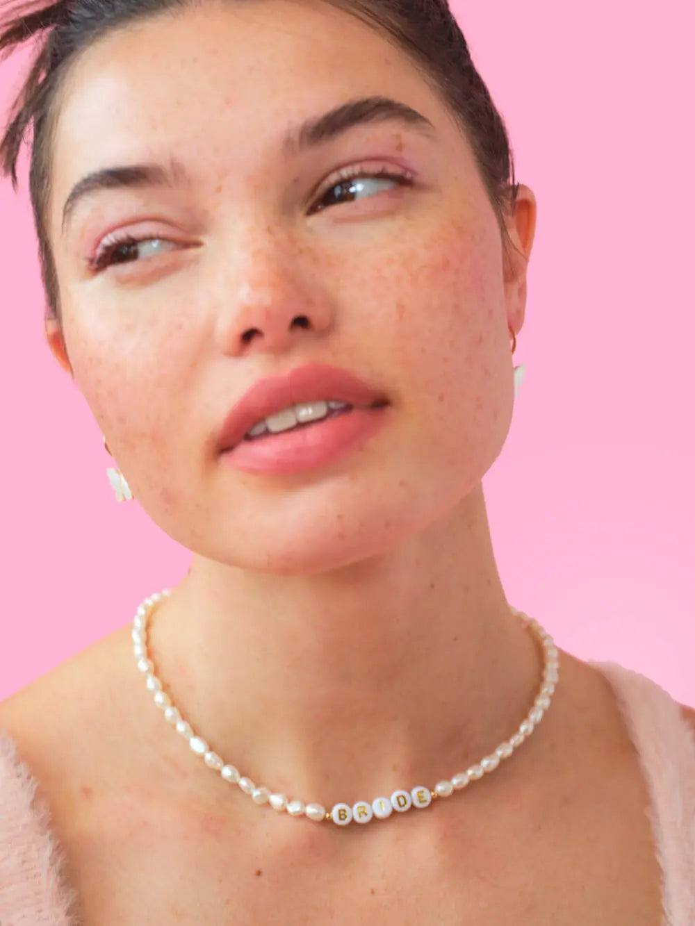 Pearlfect Necklace - beaded bride necklace xo, Fetti