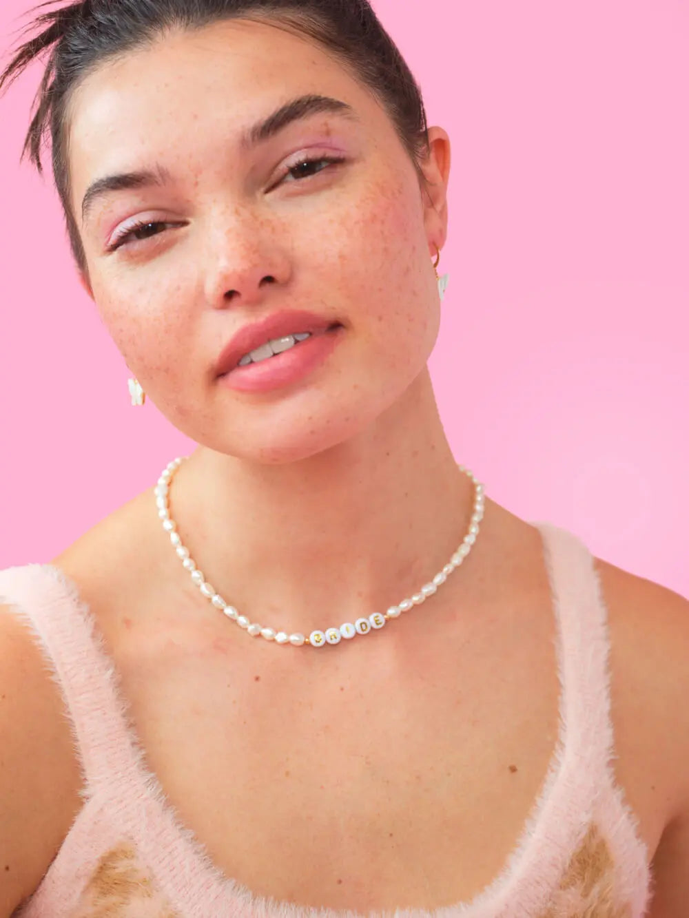 Pearlfect Necklace - beaded bride necklace xo, Fetti