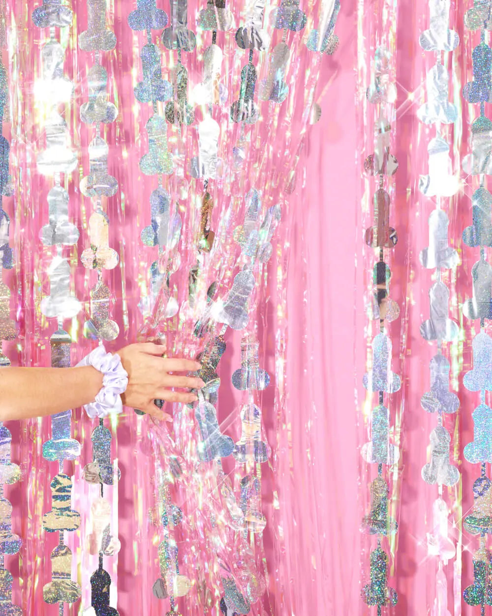 Penis Curtain Pack - iridescent foil curtains xo, Fetti