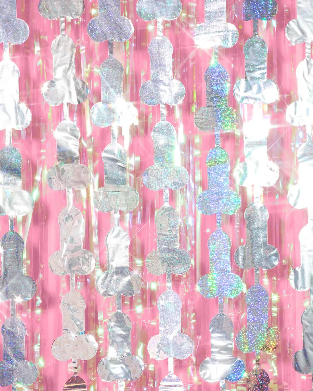 Penis Curtain Pack - iridescent foil curtains xo, Fetti