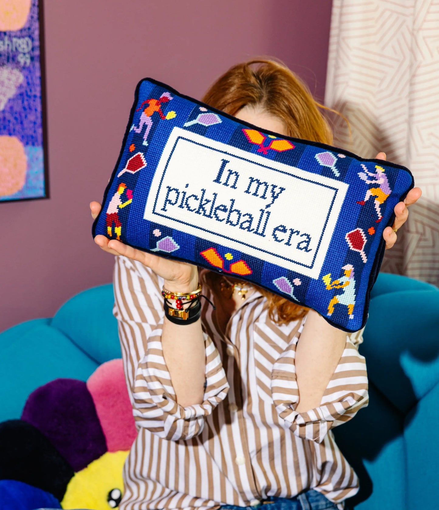 Pickleball Era Needlepoint Pillow Furbish Studio