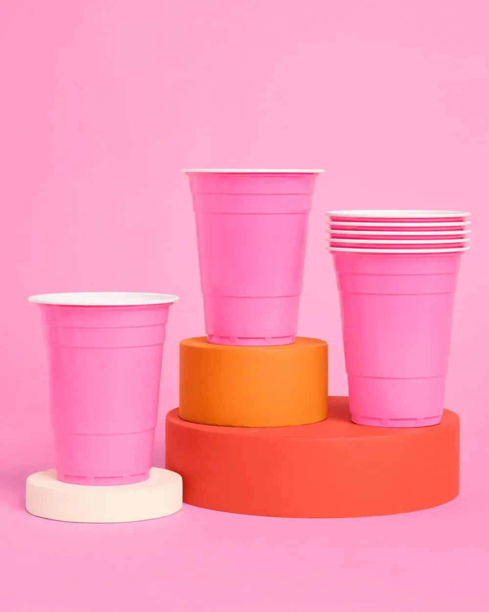 Pink Friday Cups - 50 matte pink 16 oz cups xo, Fetti