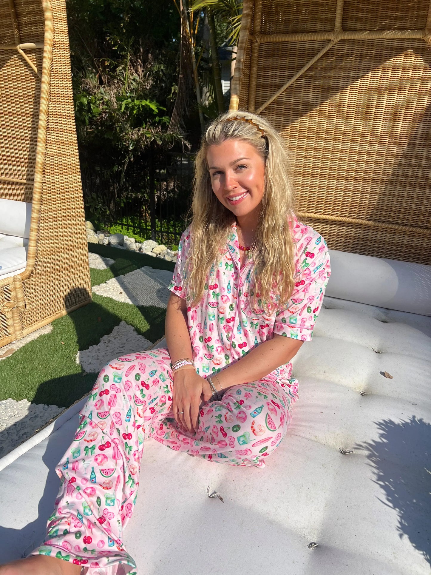 Pink Summer Spritz - Short Sleeve + Pant Pajama Set KenzKustomz