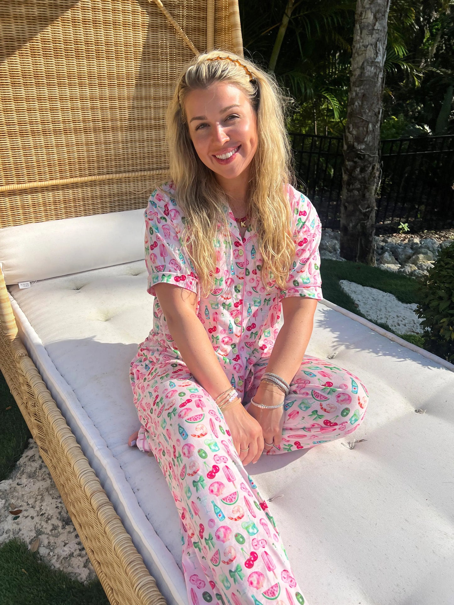 Pink Summer Spritz - Short Sleeve + Pant Pajama Set KenzKustomz