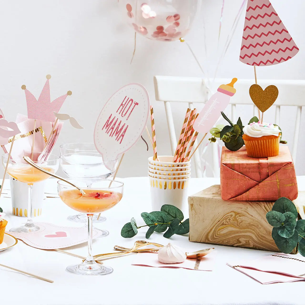 Pink and Gold Paper Straws (25 per pack) Coterie