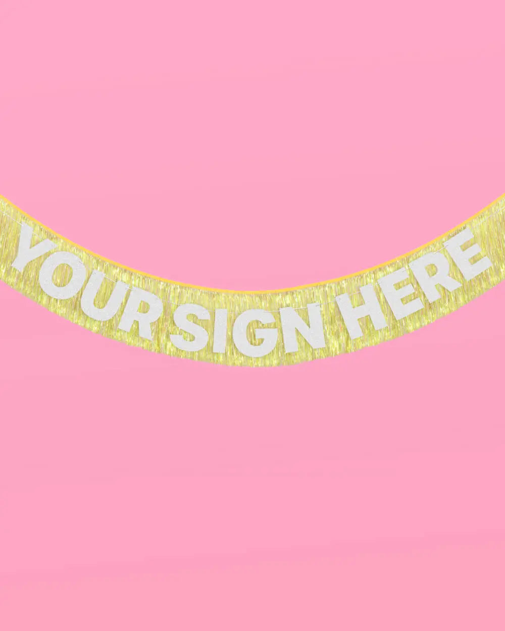 Posi Vibes Fringe - yellow foil banner xo, Fetti