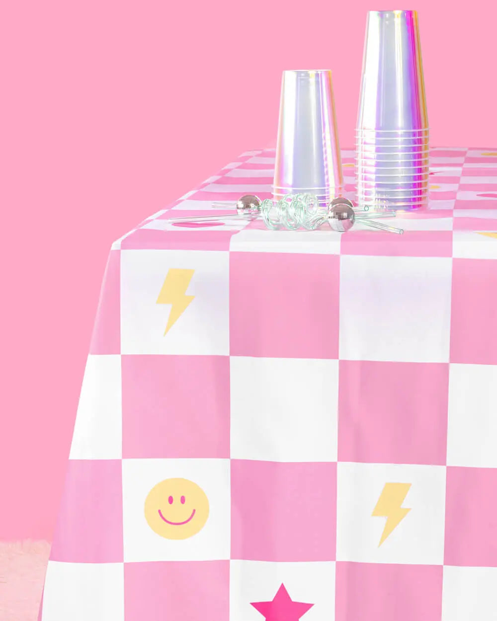 Preppy Party Tablecloth - washable table cover xo, Fetti