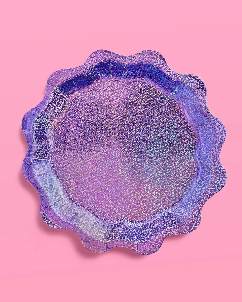 Purple Shimmer Plates - 25 paper plates xo, Fetti