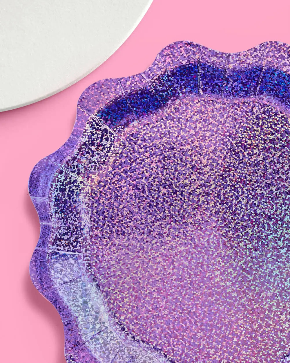 Purple Shimmer Plates - 25 paper plates xo, Fetti