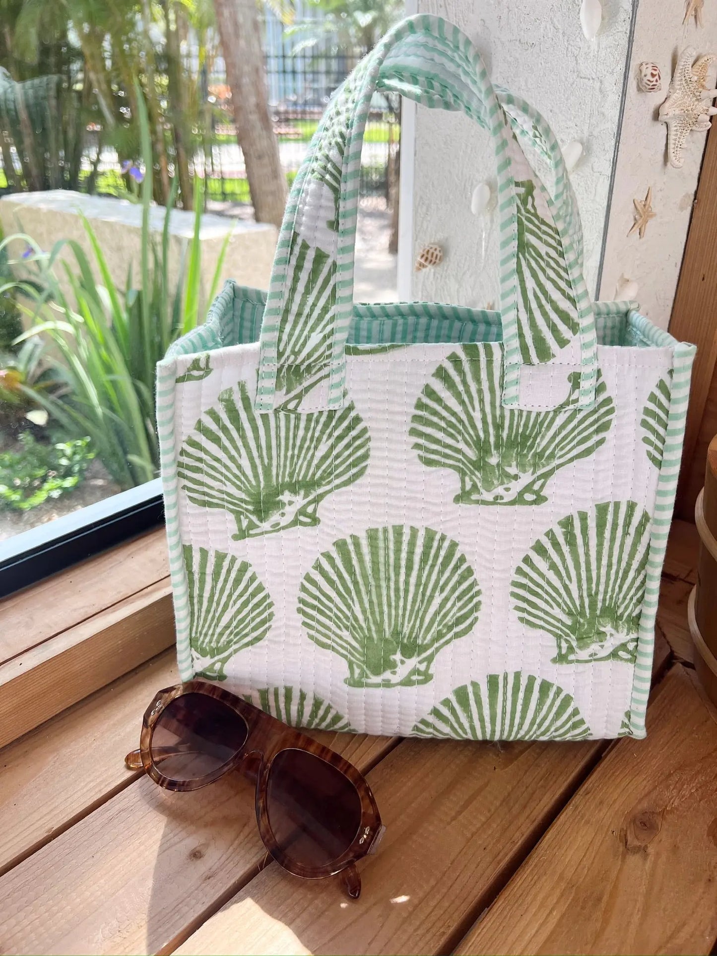 Quilted Block-Print Mini Tote Bag KenzKustomz